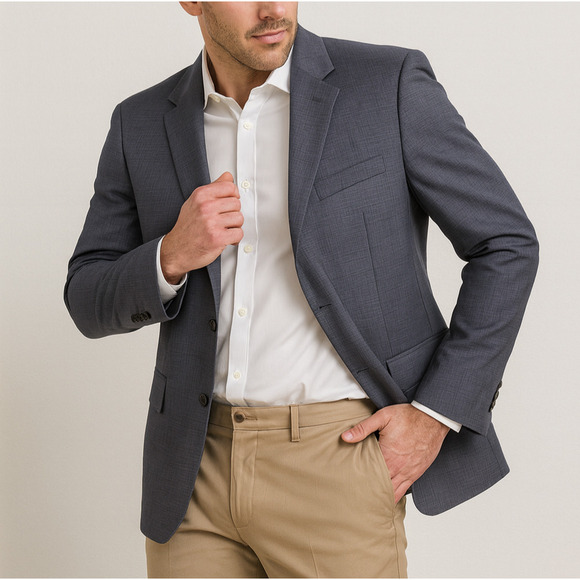 Hugo Boss Other - Hugo Boss Wool 42R Lanificio Tesse Super 100 Gray Plaid Blazer Sport Coat Suit